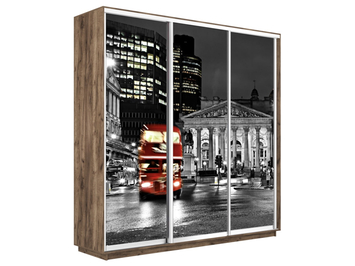 Шкаф-купе Экспресс Люкс 3-х дверный (Фото №1026 Ночной Лондон)