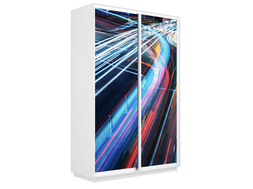 Шкаф-купе Экспресс 2-х дверный (Фото №1008 Ночная магистраль)