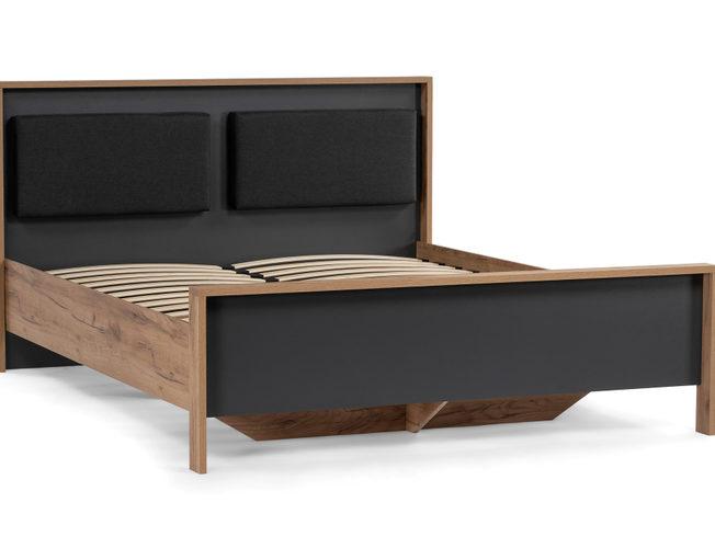 Кровать Тхан дуб крафт золотой / антрацит