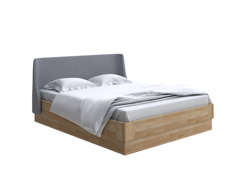 Кровать Lagom Side Wood с подъемным механизмом,  Лама темно-серый